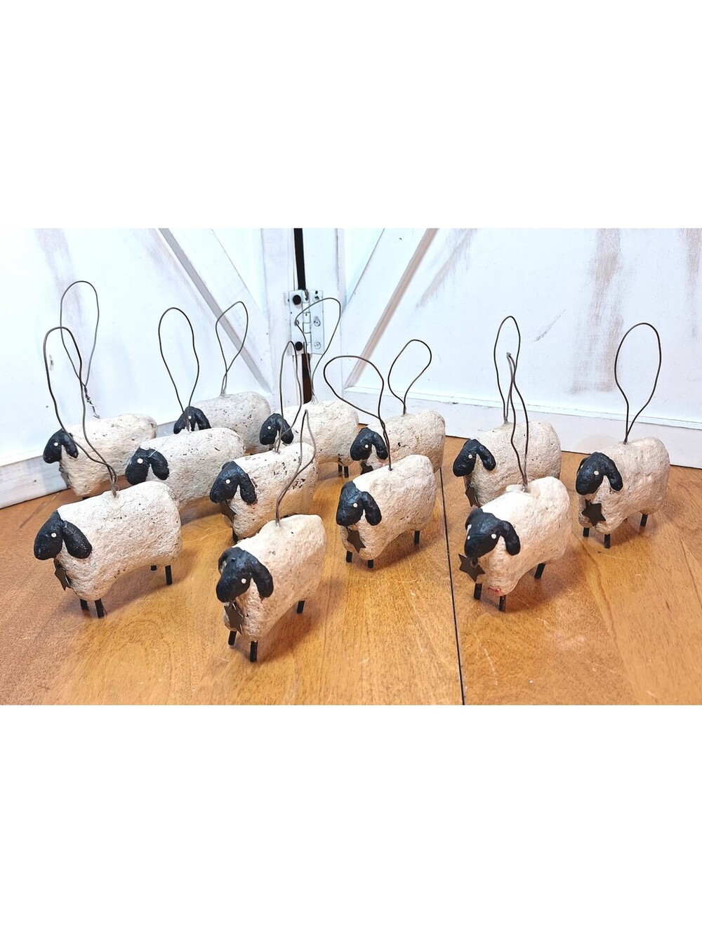 Wayfair The Holiday Aisle Sheep Ornaments w/Star Metal Collars Lot of 12 "RARE"